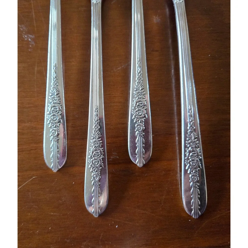 Nobility Plate Royal Rose Silver Plated Dinner Forks Set of 4 Oneida Vintage